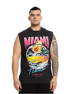 M&N Miami Heat Cruising Muscle Tee - (Faded Black)