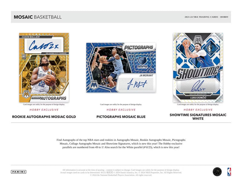 Panini 2023-24 Mosaic NBA Hobby PACK