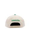 M&N Cream & Team Colour Pro Pinch Snapback - Boston Celtics