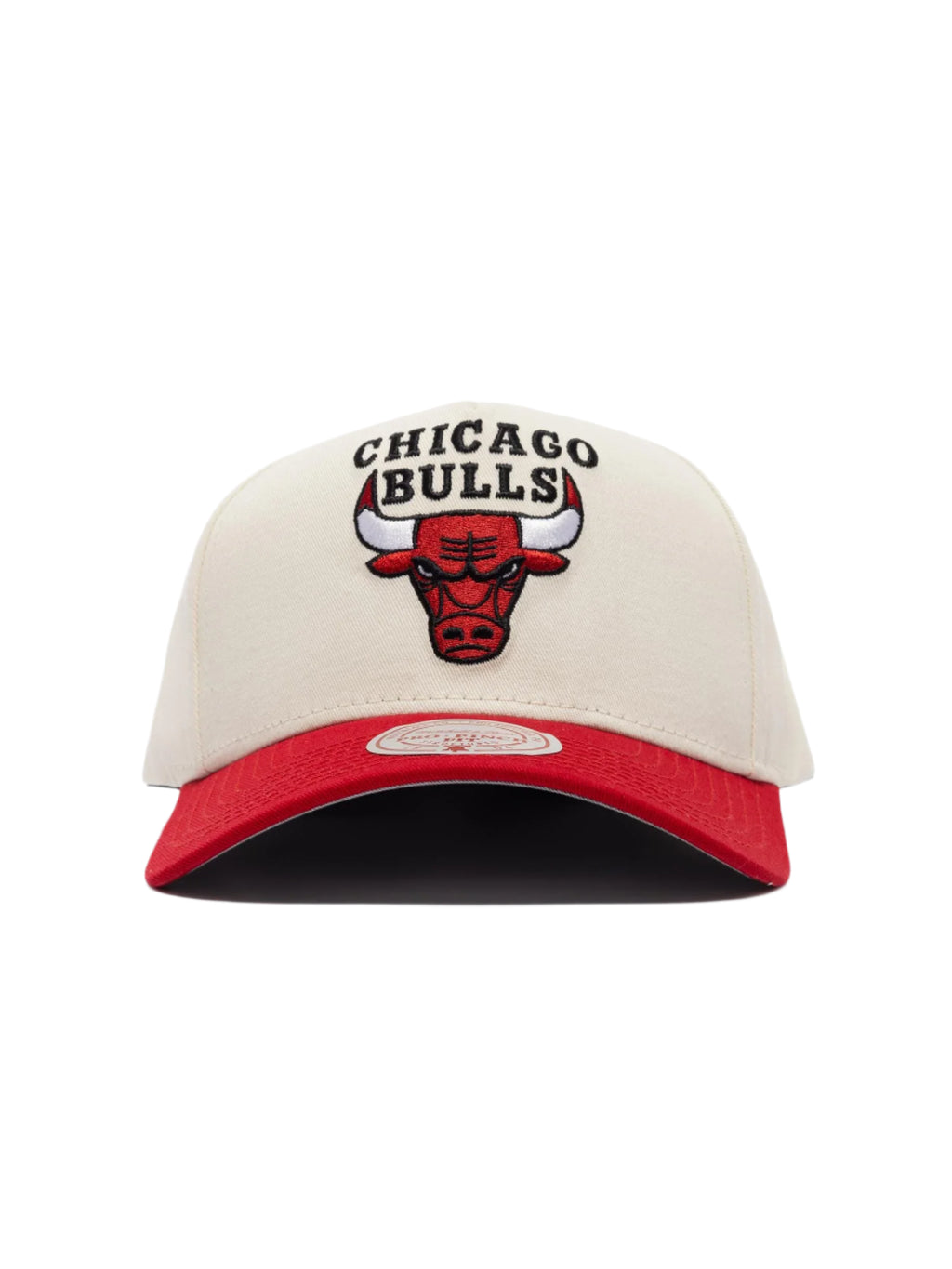 M&N Cream & Team Colour Pro Pinch Snapback - Chicago Bulls