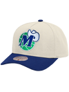 M&N Cream & Team Colour Pro Pinch Snapback - Dallas Mavericks