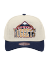 M&N Cream & Team Colour Pro Pinch Snapback - Denver Nuggets