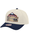 M&N Cream & Team Colour Pro Pinch Snapback - Denver Nuggets