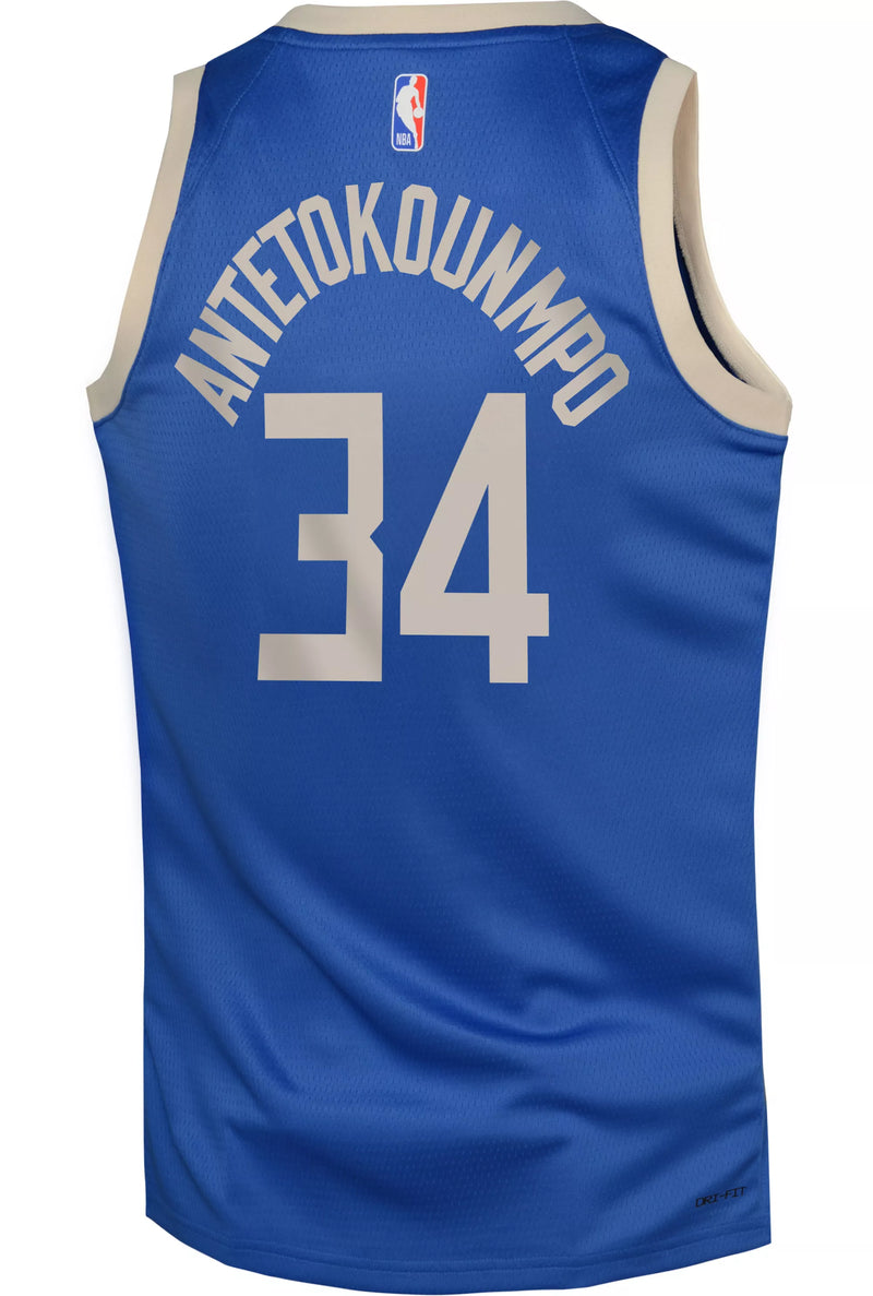 Youth Giannis Antetokounmpo City Edition Swingman Jersey (Milwaukee Bucks)