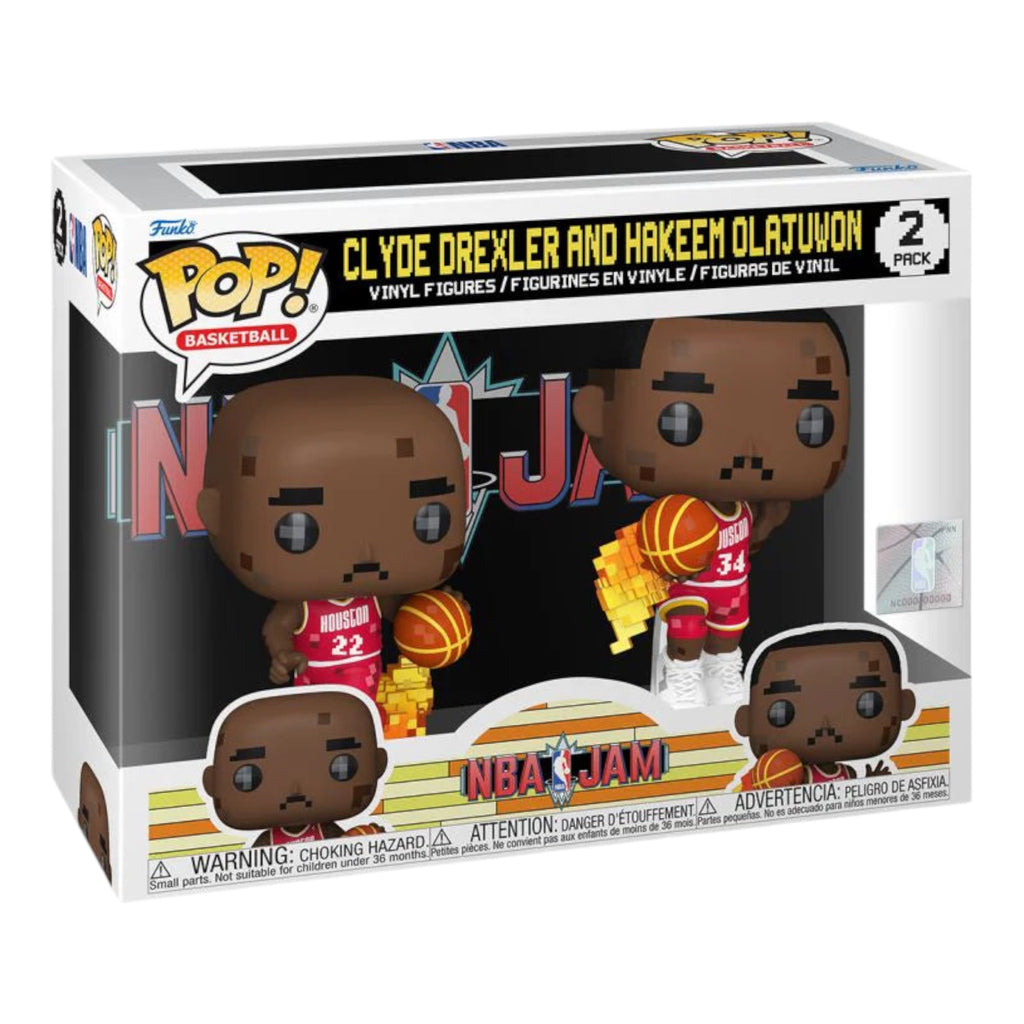 Pop Vinyl Basketball NBA JAM: Rockets Drexler/Olajuwon 8-Bit (2 Pack)