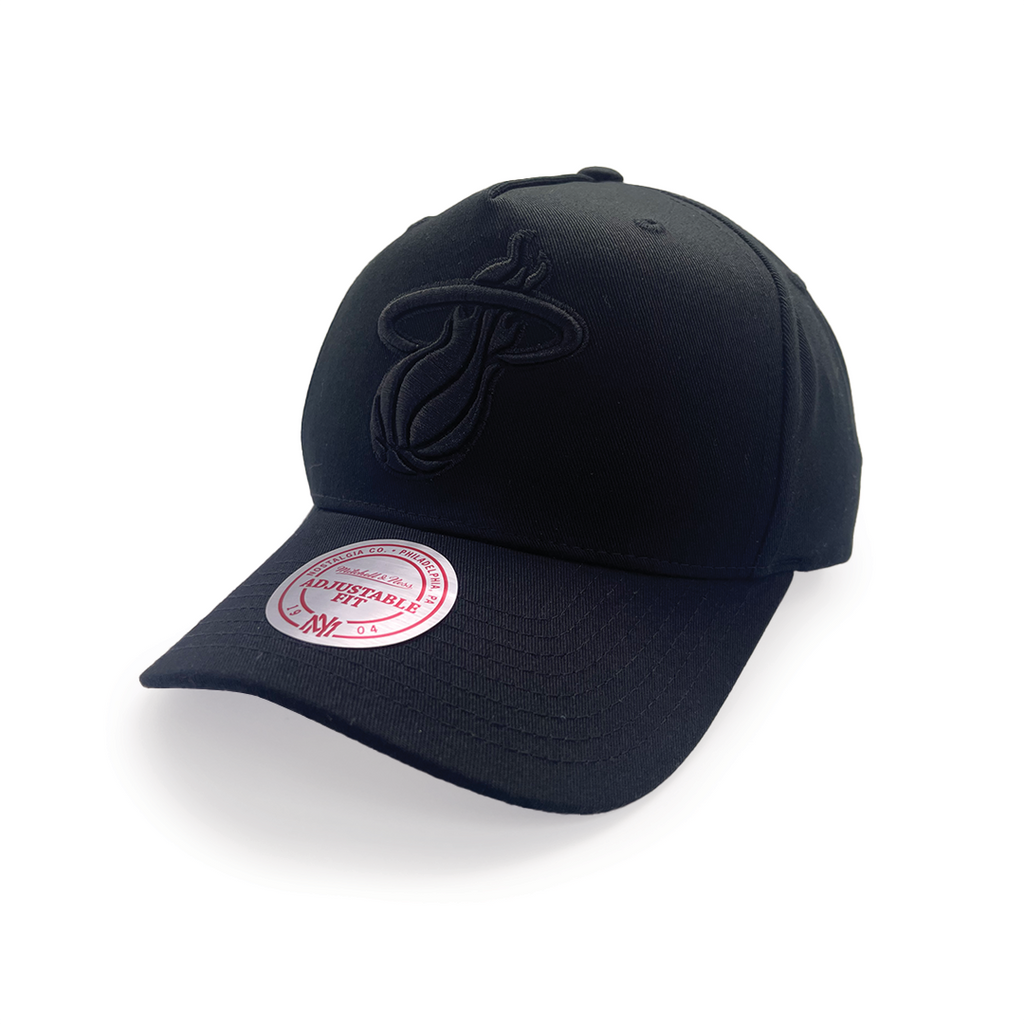 M&N Black Team Logo MVP Snapback (Miami Heat)