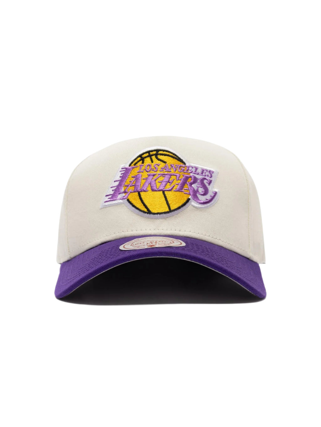 M&N Cream & Team Colour Pro Pinch Snapback - Los Angeles Lakers