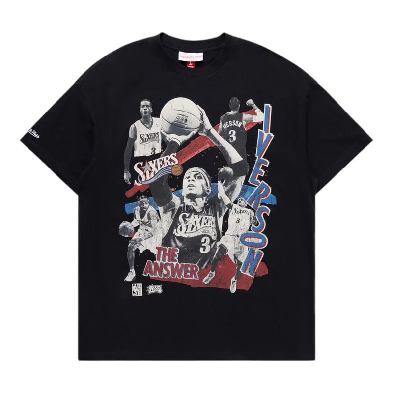 M&N Abstract Player Tee - Allen Iverson (Faded Black)