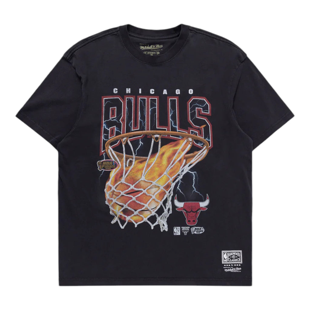 M&N Fire N Lightning Tee - Chicago Bulls (Faded Black)