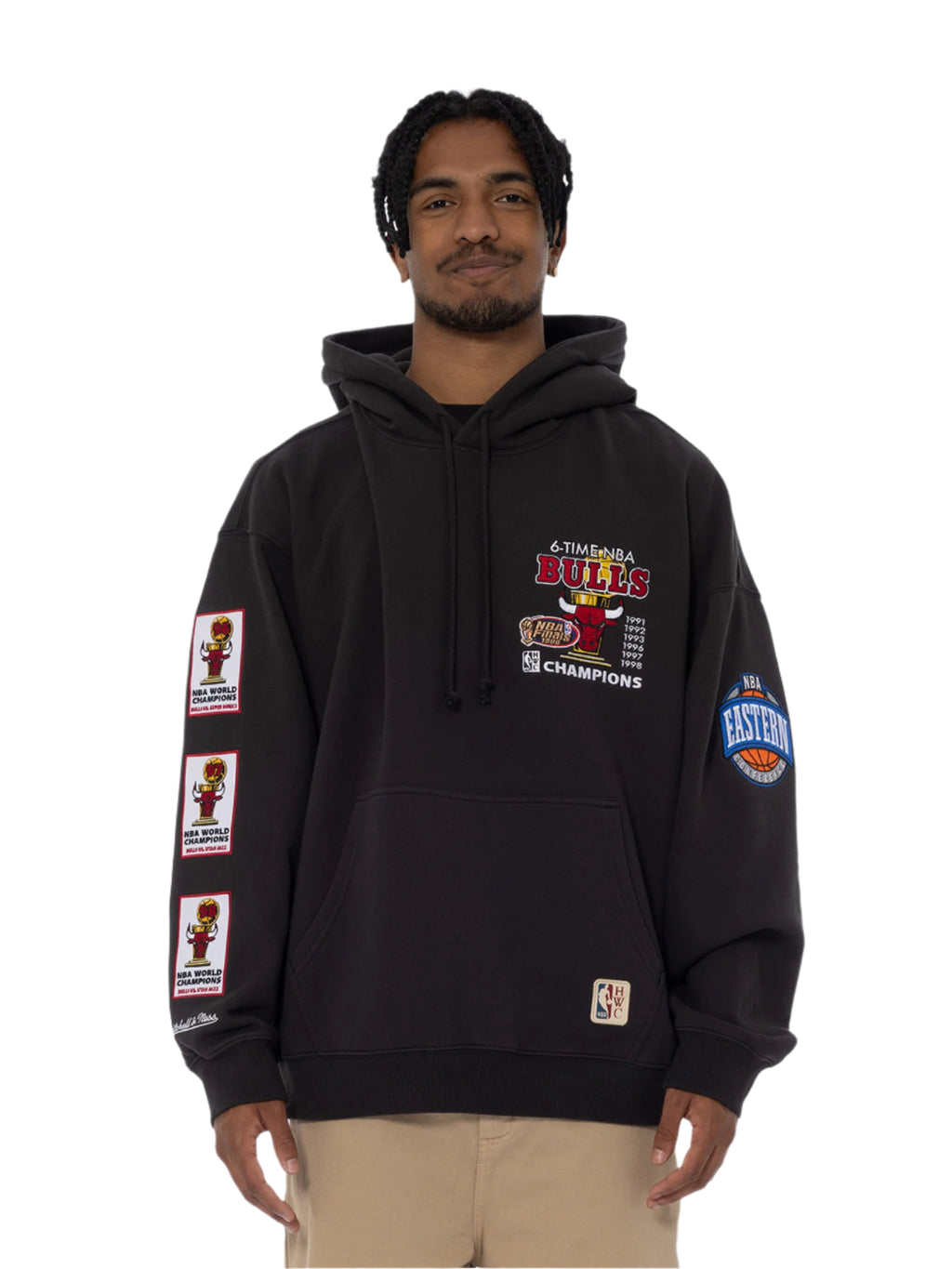 M&N Pinnacle Hoodie - Chicago Bulls (Faded Black)