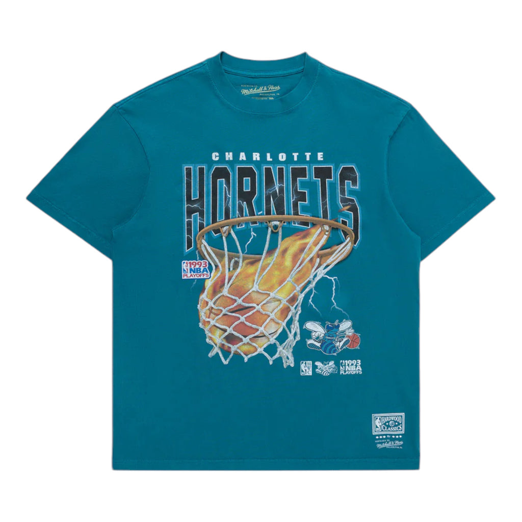 M&N Fire N Lightning Tee - Charlotte Hornets (Teal)