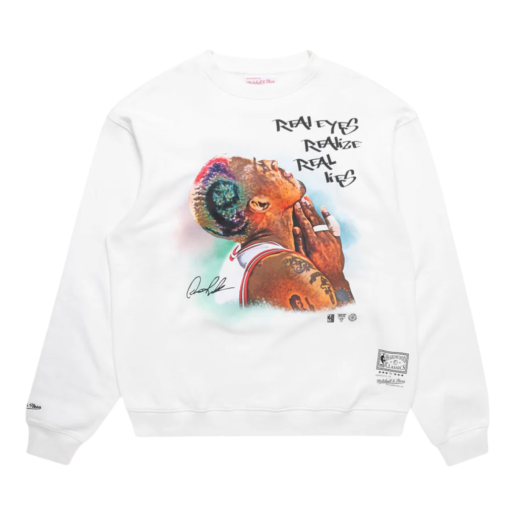 M&N Dennis Rodman "Real Lies" Crew (Vintage White)