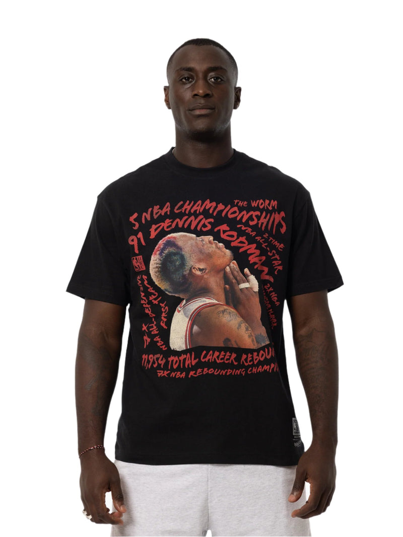 M&N Abstract Dennis Rodman Player Tee - Chicago Bulls (Faded black)