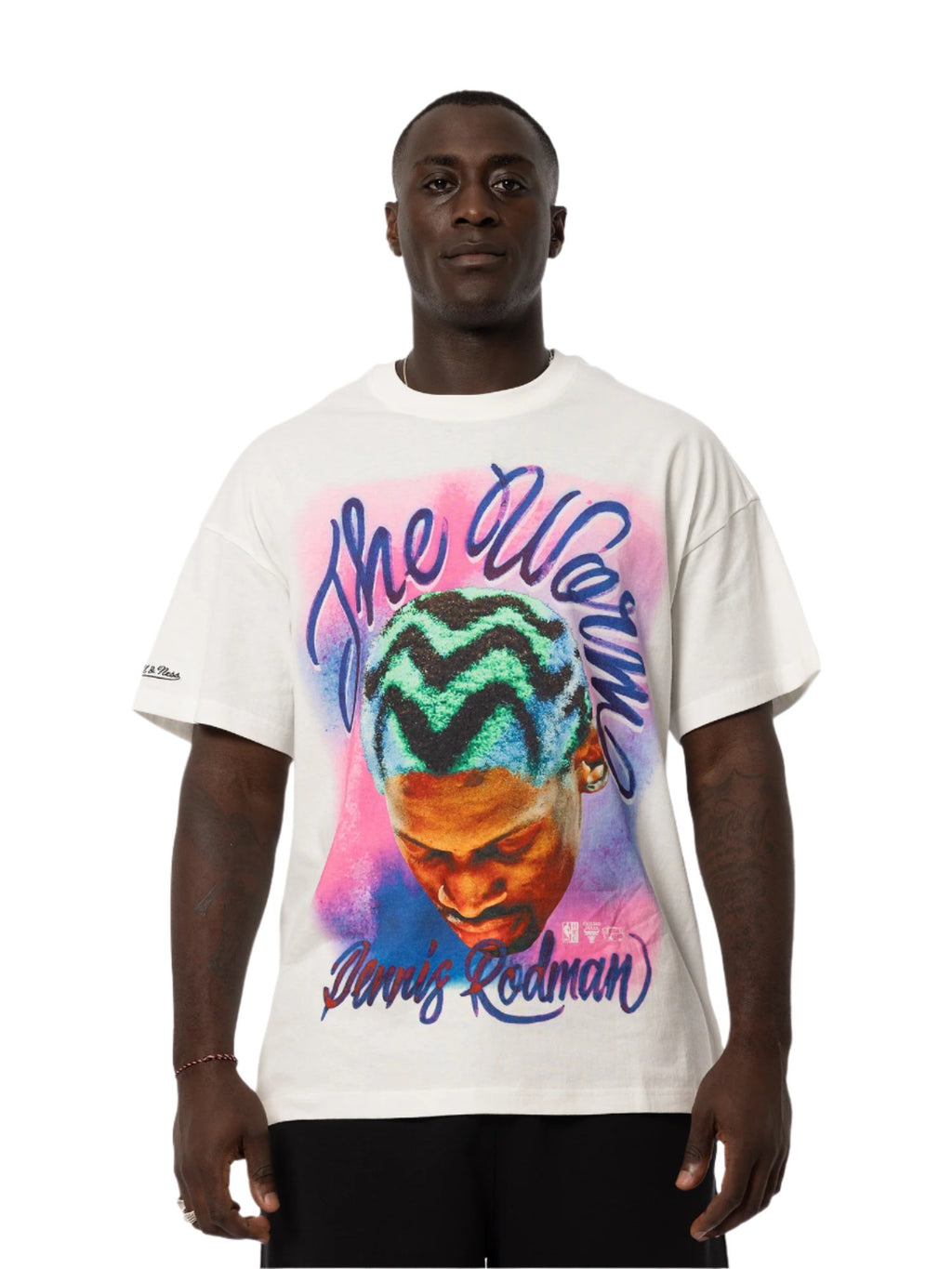 M&N Dennis Rodman "Airbrushed" Tee - Chicago Bulls (Vintage White)