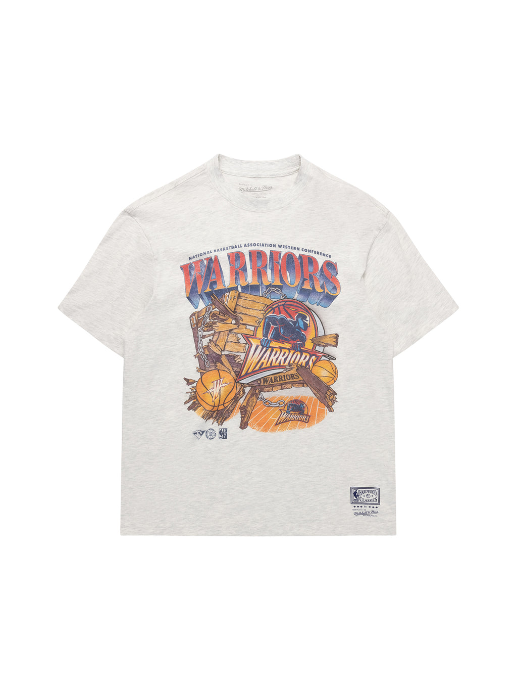 M&N Bevel Burst Tee - Golden State Warriors (Silver Marle)