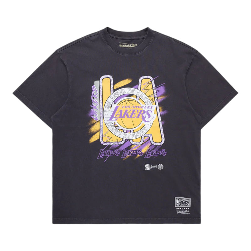 M&N Brush Off 3.0 Tee - Los Angeles Lakers (Overdyed Black)