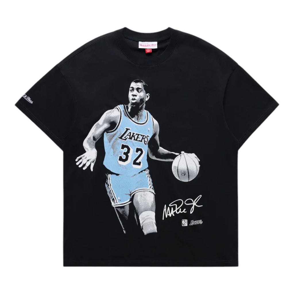 M&N Dribble Tee Los Angeles Lakers - Magic Johnson (Faded Black)