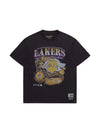 M&N Bevel Burst Tee - Los Angeles Lakers (Overdyed Black)