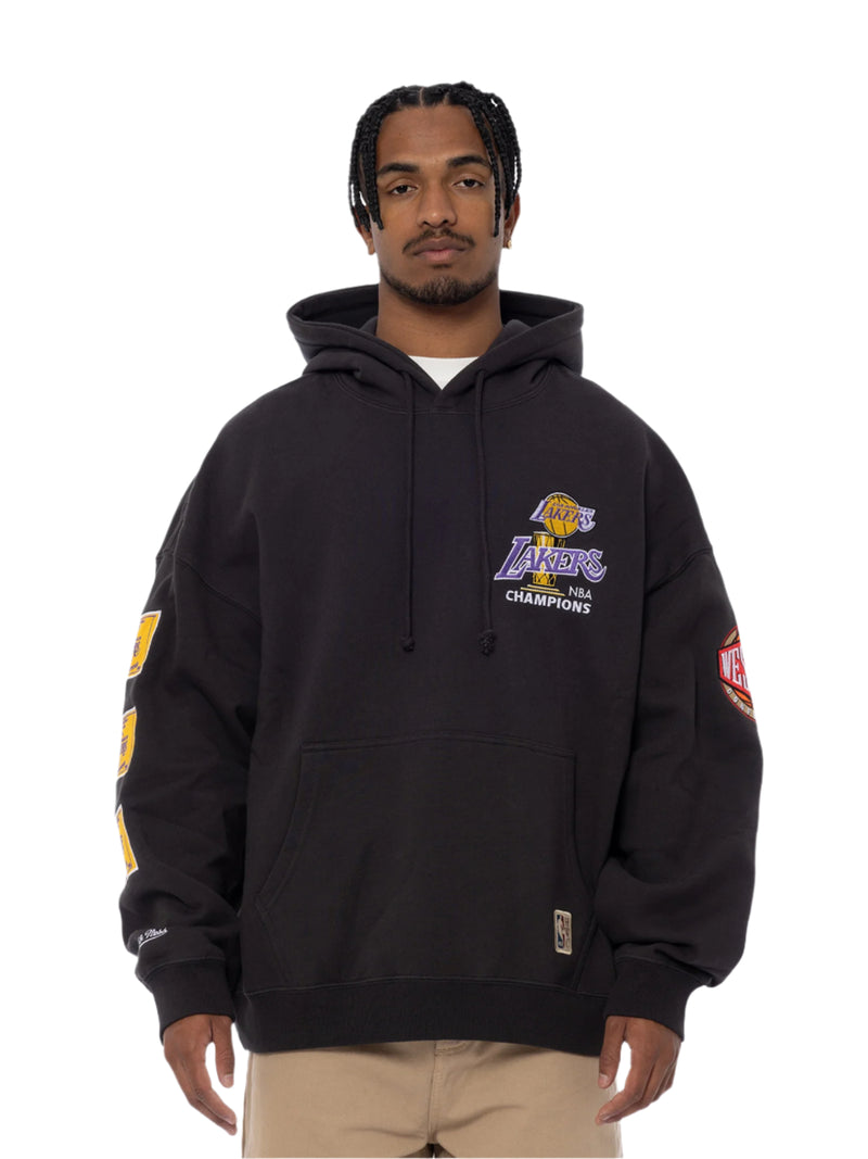 M&N Pinnacle Hoodie - Los Angeles Lakers (Faded Black)