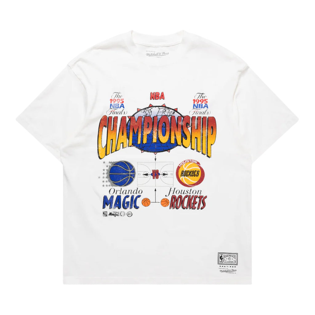 M&N 1995 NBA Finals Versus Tee - Magic vs Rockets (Vintage White)