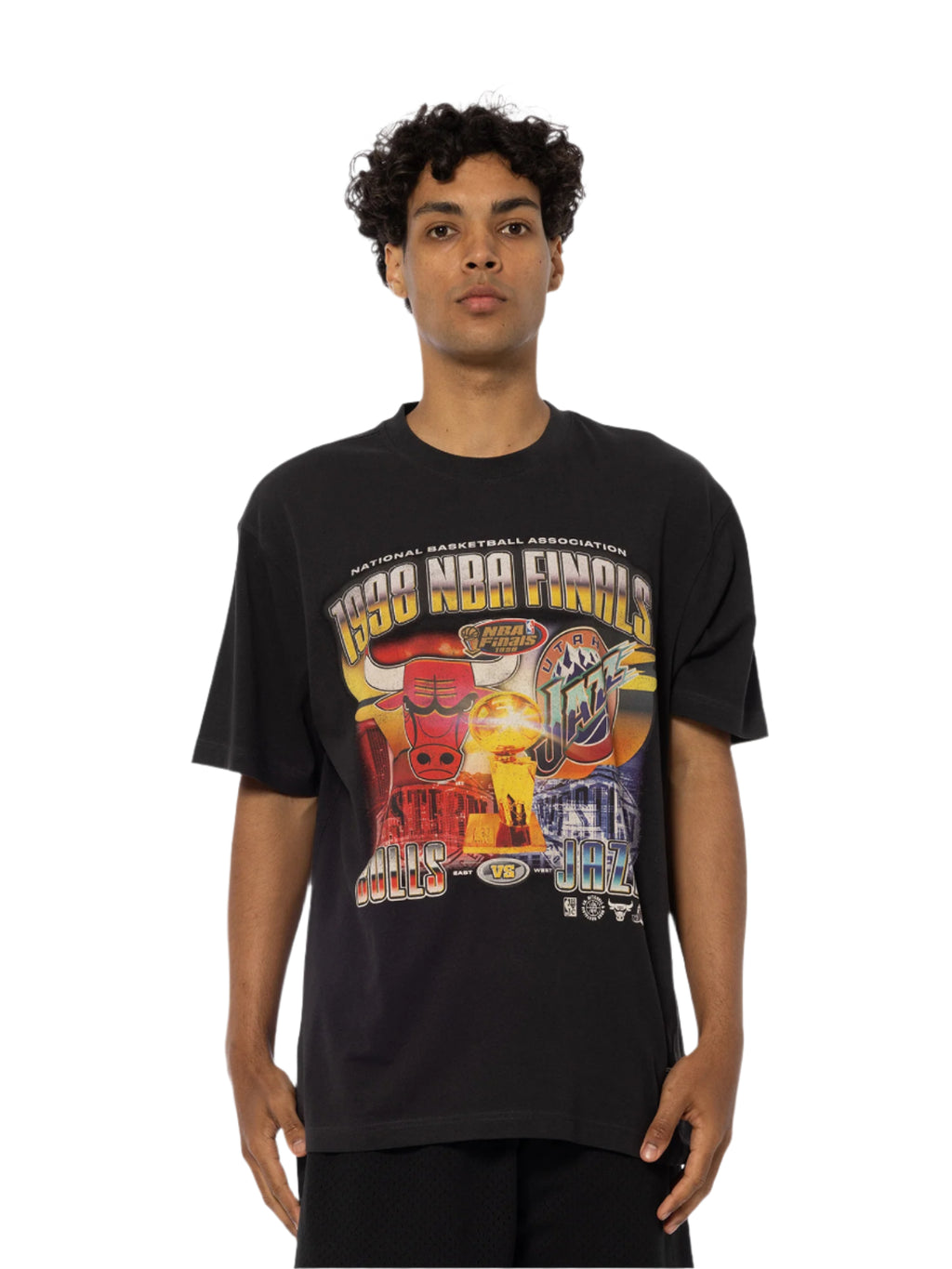 M&N 1998 Legendary Finals Tee - Chicago Bulls vs Utah Jazz (Faded Black)