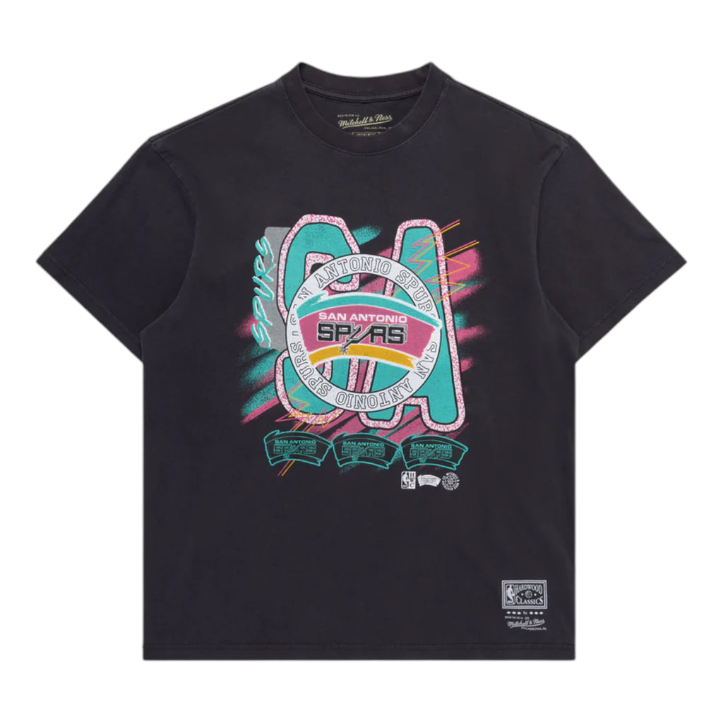 M&N Brush Off 3.0 Tee - San Antonio Spurs (Overdyed Black)