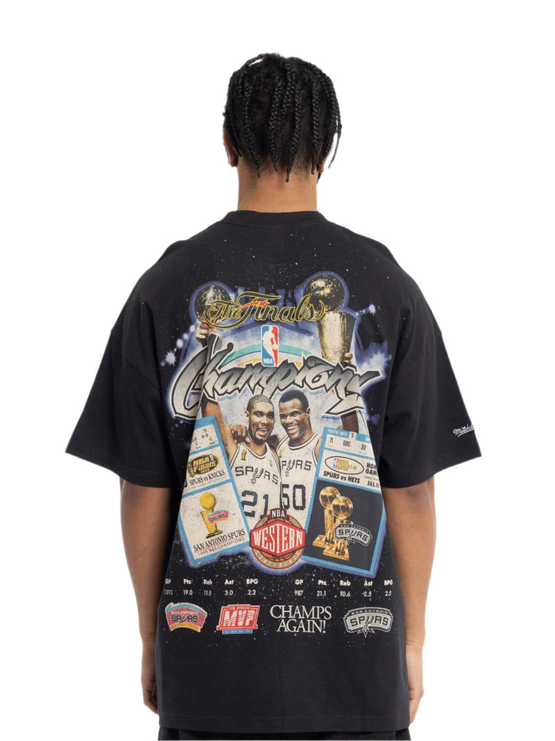 M&N NBA Champions San Antonio Spurs "Tower Champs" Tee (Faded Black)