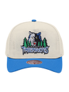 M&N Cream & Team Colour Pro Pinch Snapback - Minnesota Timberwolves