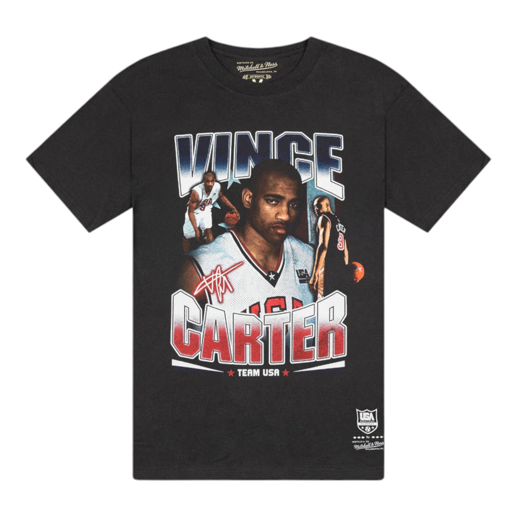 M&N USA Basketball Tee - Vince Carter (Faded Black)