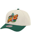 M&N Cream & Team Colour Pro Pinch Snapback - Seattle SuperSonics