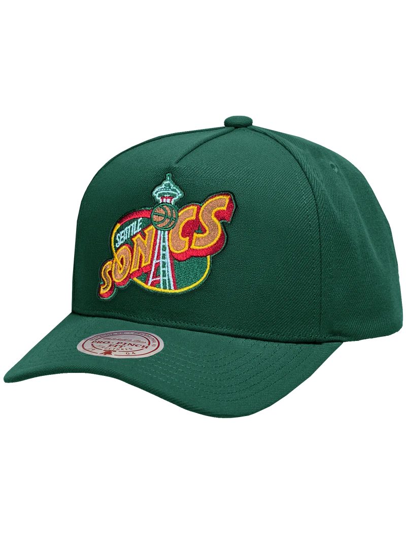 M&N Team Colour Pro Pinch Snapback - Seattle SuperSonics