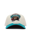 M&N Cream & Team Colour Pro Pinch Snapback - Vancouver Grizzlies