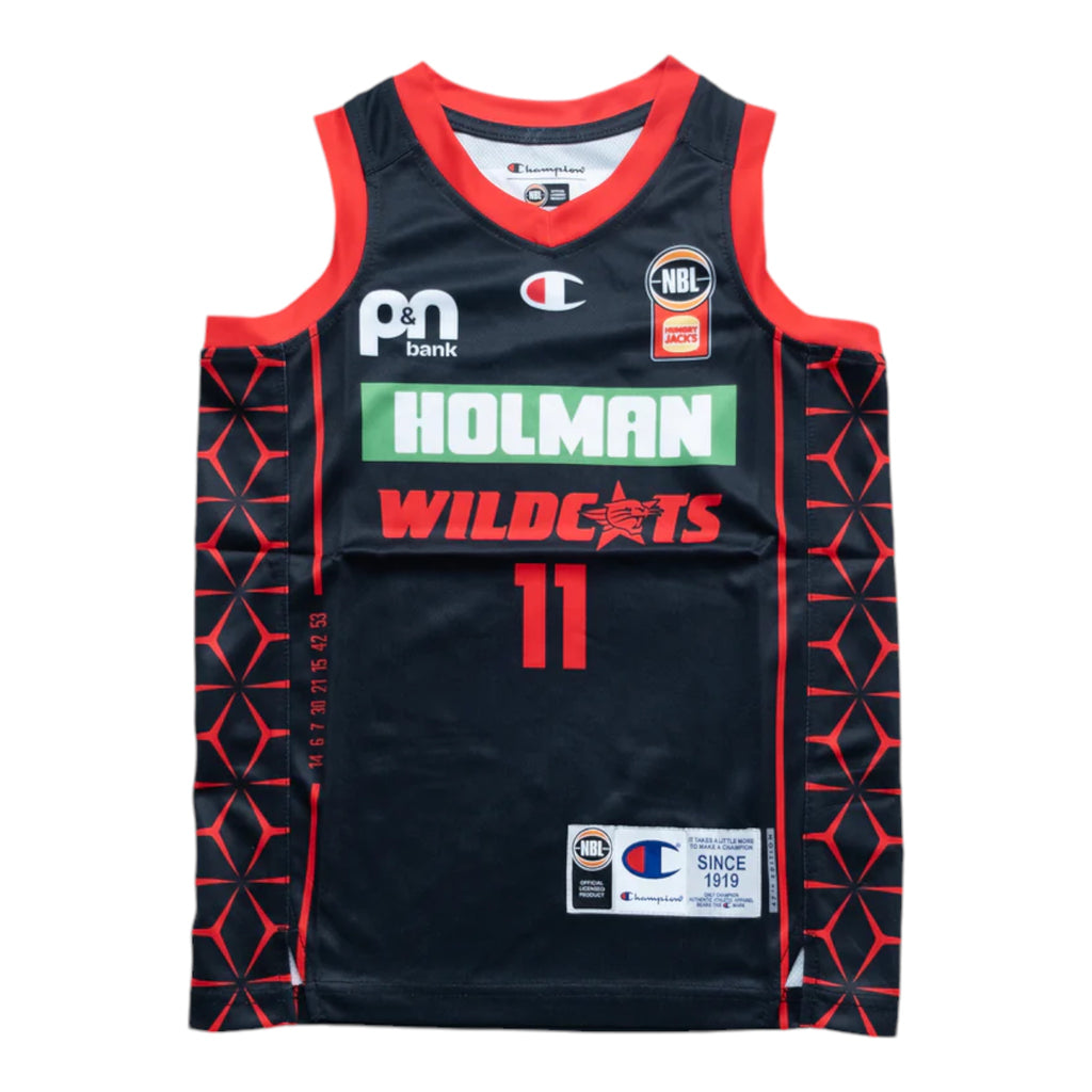 Youth Champion NBL 24/25 Perth Wildcats Away Jersey - Bryce Cotton (Black)