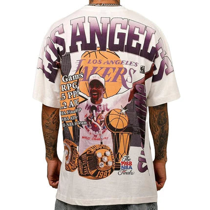 M&N Los Angeles Lakers Magic Johnson Rings Tee (Vintage White)