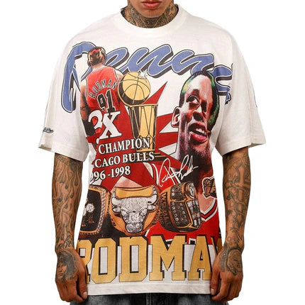 M&N Chicago Bulls Dennis Rodman Rings Tee (Vintage White)